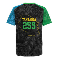 Tanzania 255 Rugby Jersey African Mix Pattern Flag Motif - Wonder Print Shop