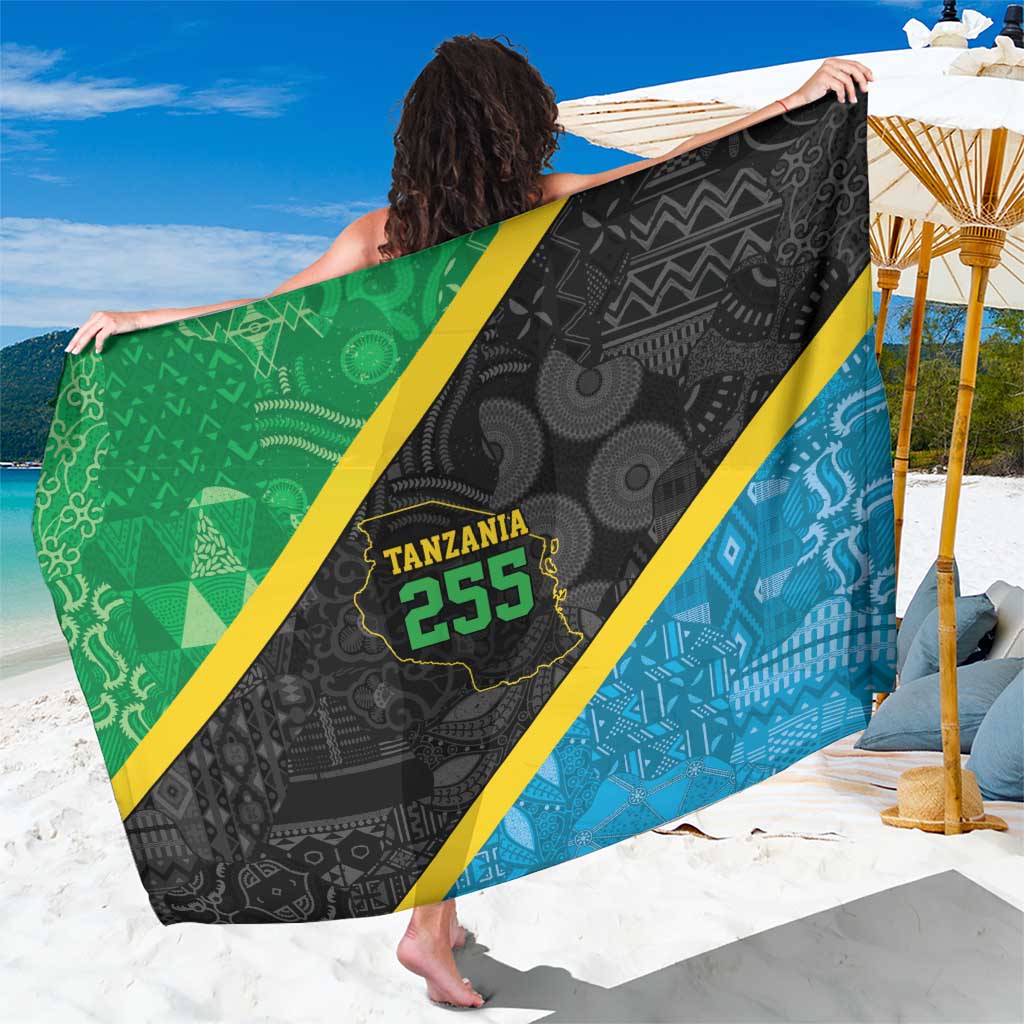 Tanzania 255 Sarong African Mix Pattern Flag Motif - Wonder Print Shop