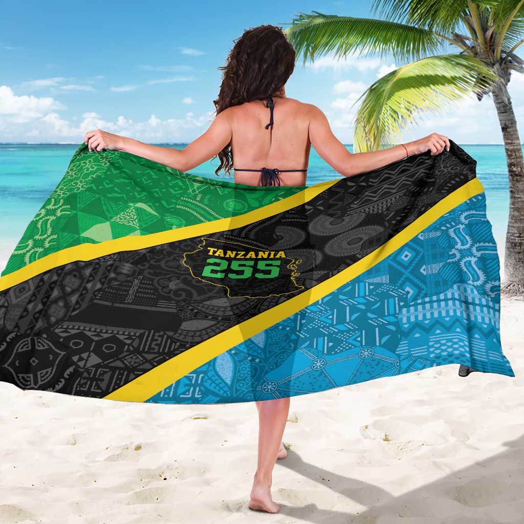 Tanzania 255 Sarong African Mix Pattern Flag Motif - Wonder Print Shop