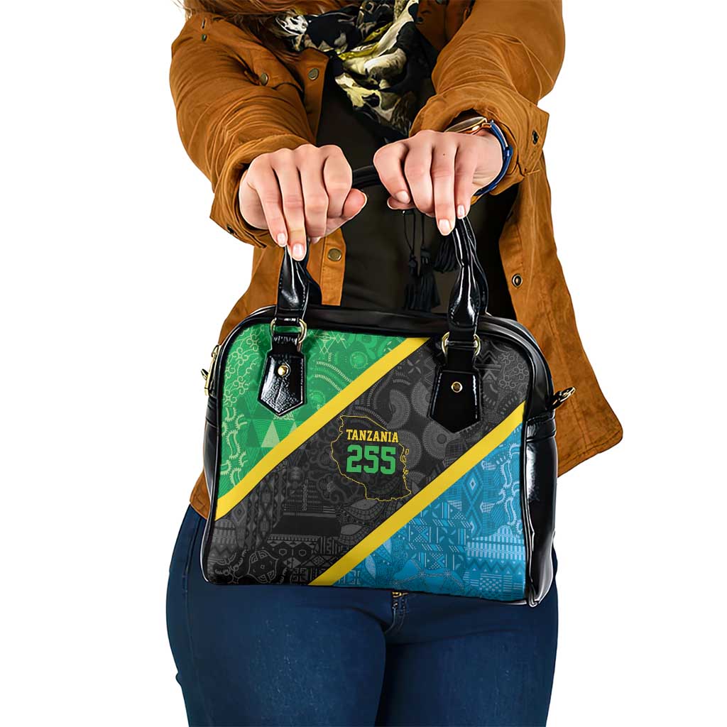 Tanzania 255 Shoulder Handbag African Mix Pattern Flag Motif - Wonder Print Shop