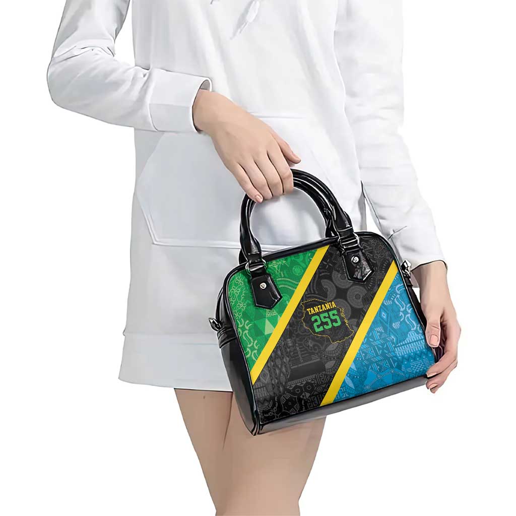 Tanzania 255 Shoulder Handbag African Mix Pattern Flag Motif - Wonder Print Shop