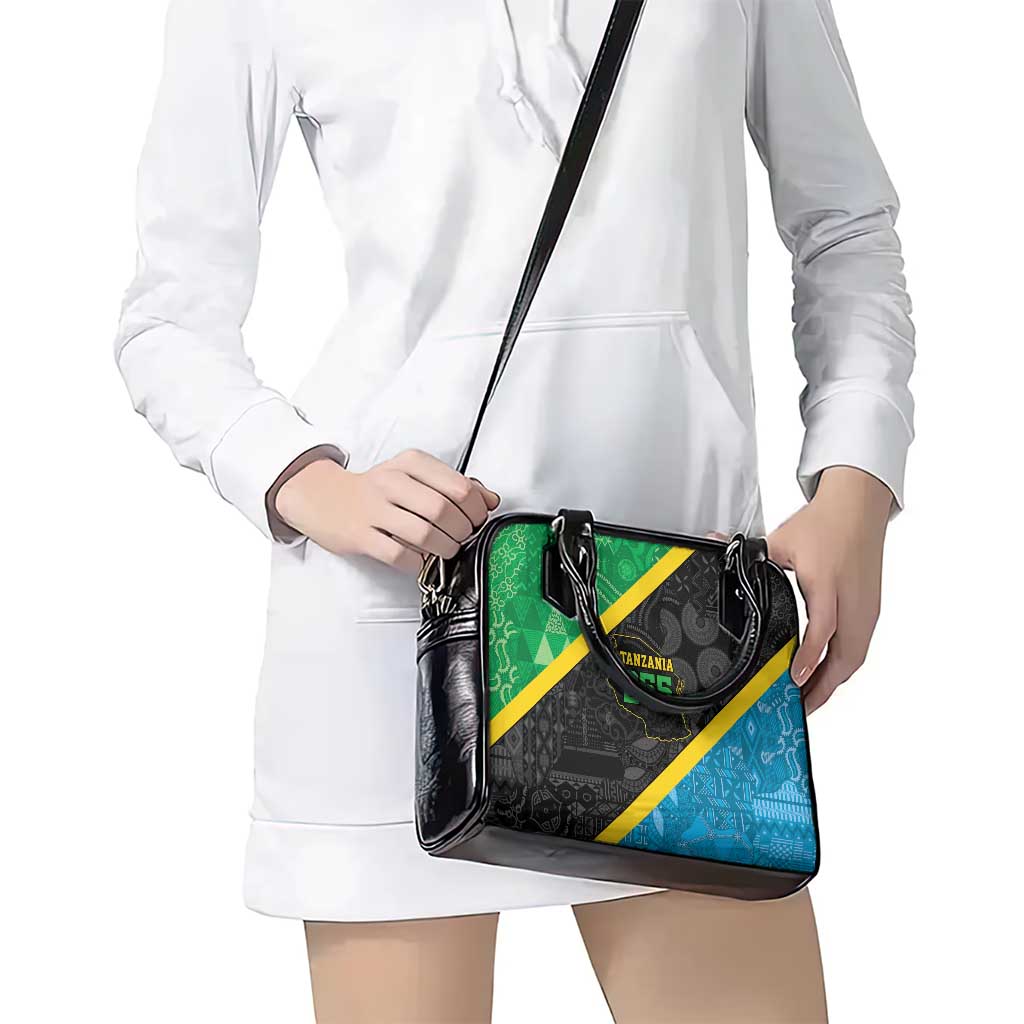 Tanzania 255 Shoulder Handbag African Mix Pattern Flag Motif - Wonder Print Shop