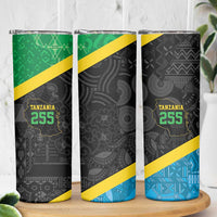 Tanzania 255 Skinny Tumbler African Mix Pattern Flag Motif - Wonder Print Shop