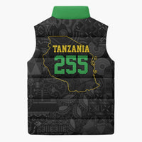 Tanzania 255 Sleeveless Puffer Jacket African Mix Pattern Flag Motif - Wonder Print Shop