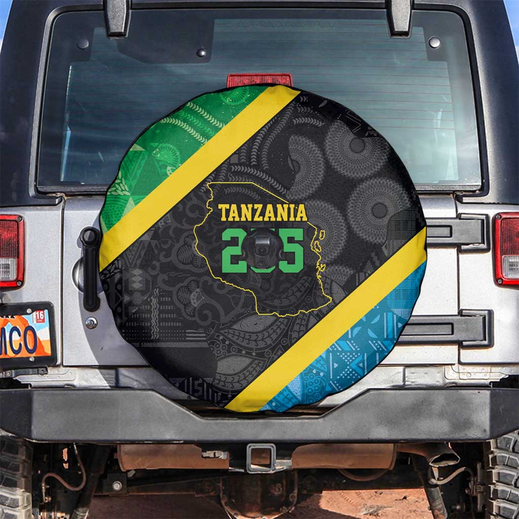 Tanzania 255 Spare Tire Cover African Mix Pattern Flag Motif - Wonder Print Shop