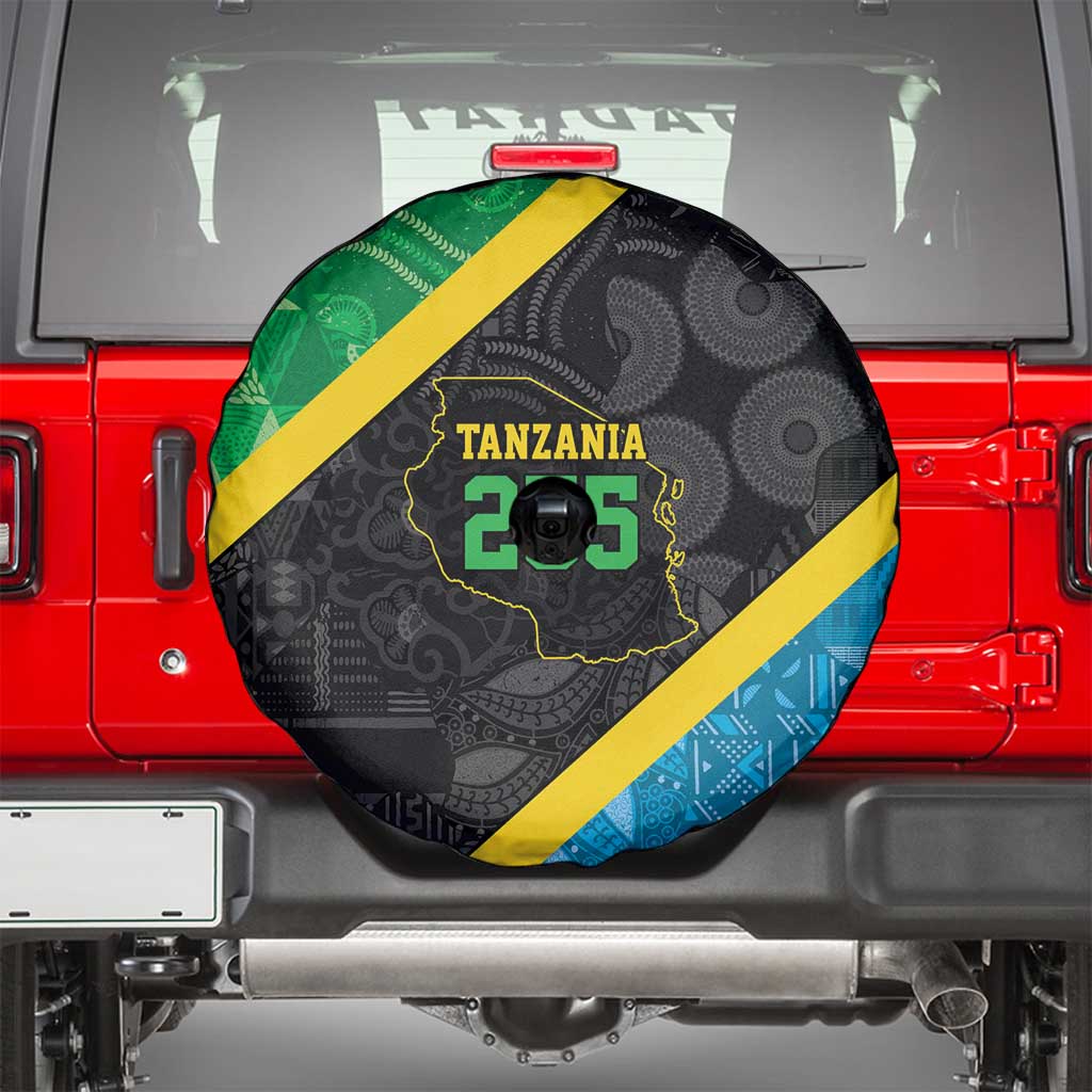 Tanzania 255 Spare Tire Cover African Mix Pattern Flag Motif - Wonder Print Shop