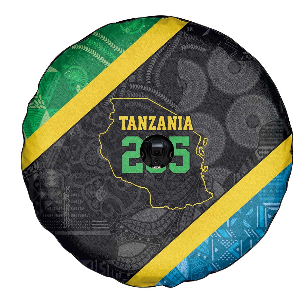 Tanzania 255 Spare Tire Cover African Mix Pattern Flag Motif - Wonder Print Shop