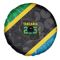 Tanzania 255 Spare Tire Cover African Mix Pattern Flag Motif - Wonder Print Shop