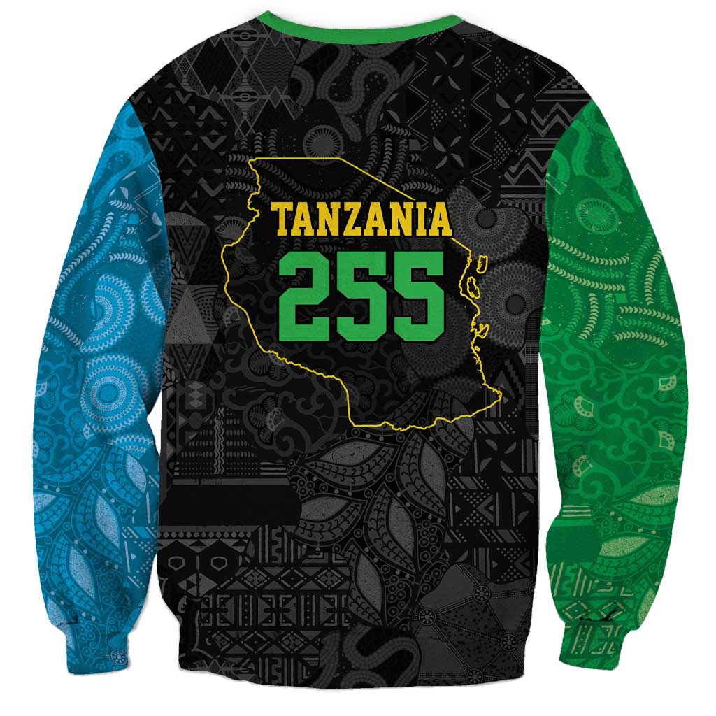 Tanzania 255 Sweatshirt African Mix Pattern Flag Motif - Wonder Print Shop