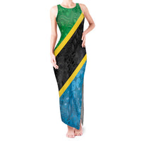 Tanzania 255 Tank Maxi Dress African Mix Pattern Flag Motif - Wonder Print Shop