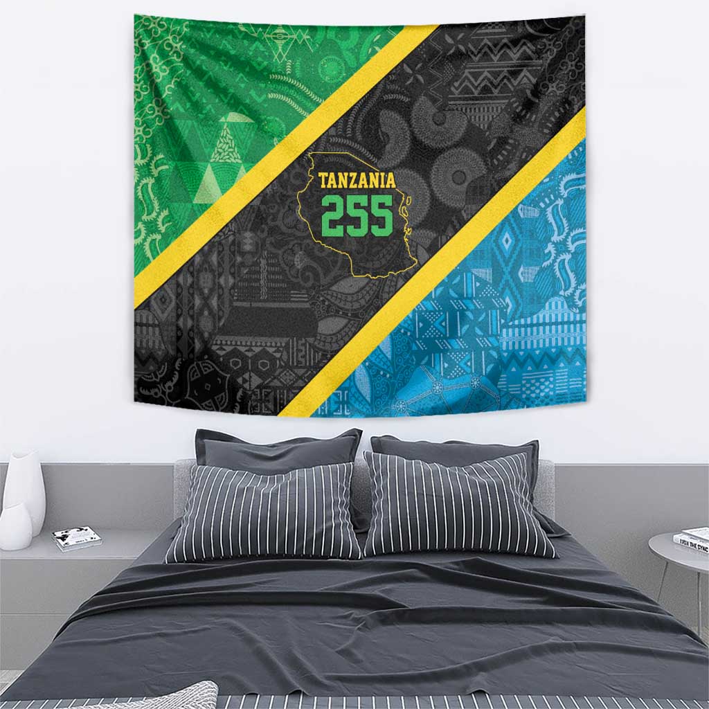 Tanzania 255 Tapestry African Mix Pattern Flag Motif - Wonder Print Shop