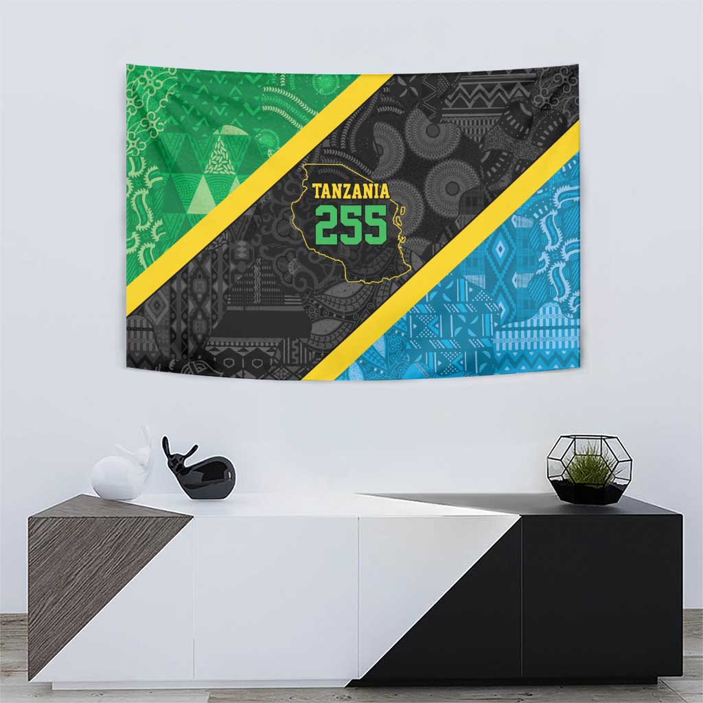 Tanzania 255 Tapestry African Mix Pattern Flag Motif - Wonder Print Shop
