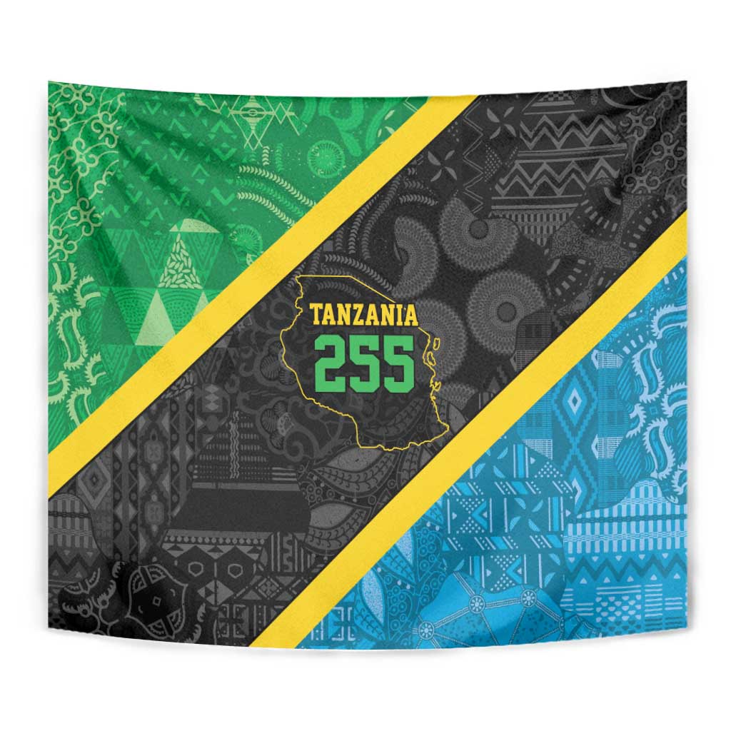 Tanzania 255 Tapestry African Mix Pattern Flag Motif - Wonder Print Shop