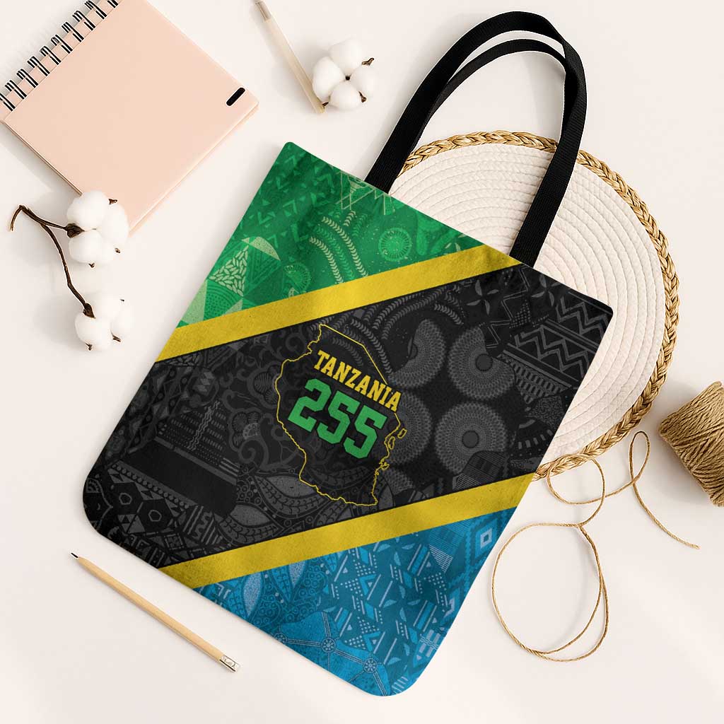 Tanzania 255 Tote Bag African Mix Pattern Flag Motif - Wonder Print Shop