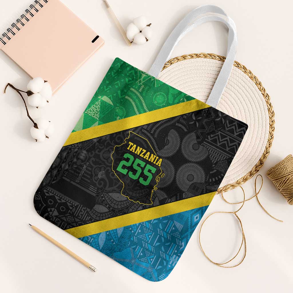 Tanzania 255 Tote Bag African Mix Pattern Flag Motif - Wonder Print Shop