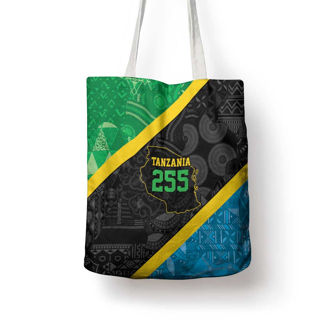 Tanzania 255 Tote Bag African Mix Pattern Flag Motif - Wonder Print Shop