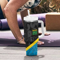 Tanzania 255 Tumbler With Handle African Mix Pattern Flag Motif - Wonder Print Shop