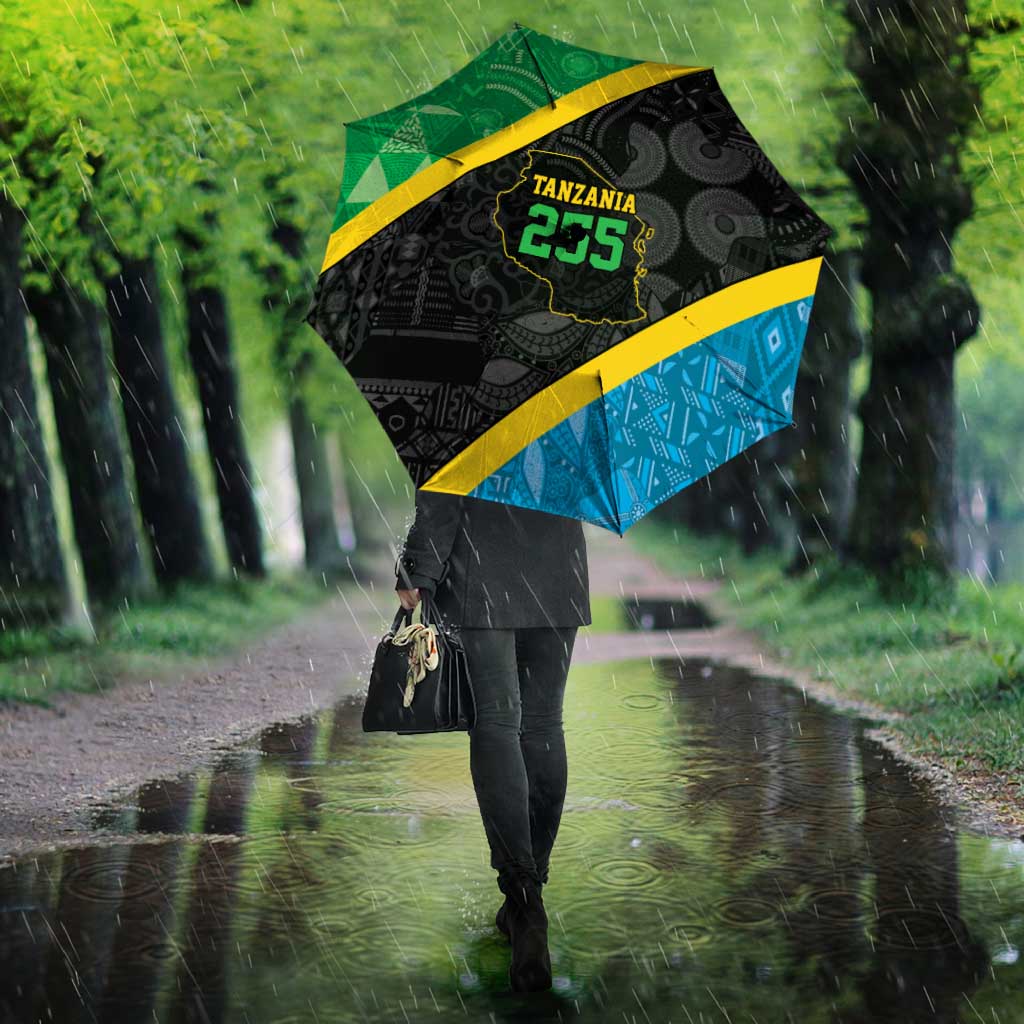Tanzania 255 Umbrella African Mix Pattern Flag Motif - Wonder Print Shop