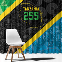Tanzania 255 Window Curtain African Mix Pattern Flag Motif - Wonder Print Shop