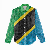 Tanzania 255 Women Casual Shirt African Mix Pattern Flag Motif - Wonder Print Shop