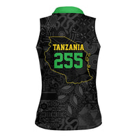 Tanzania 255 Women Sleeveless Polo Shirt African Mix Pattern Flag Motif - Wonder Print Shop