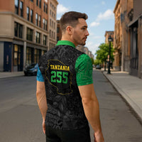Tanzania 255 Zipper Polo Shirt African Mix Pattern Flag Motif - Wonder Print Shop