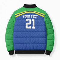 Tanzania Cricket Custom Bomber Puffer Jacket The Cows Tanzania Pattern - Wonder Print Shop