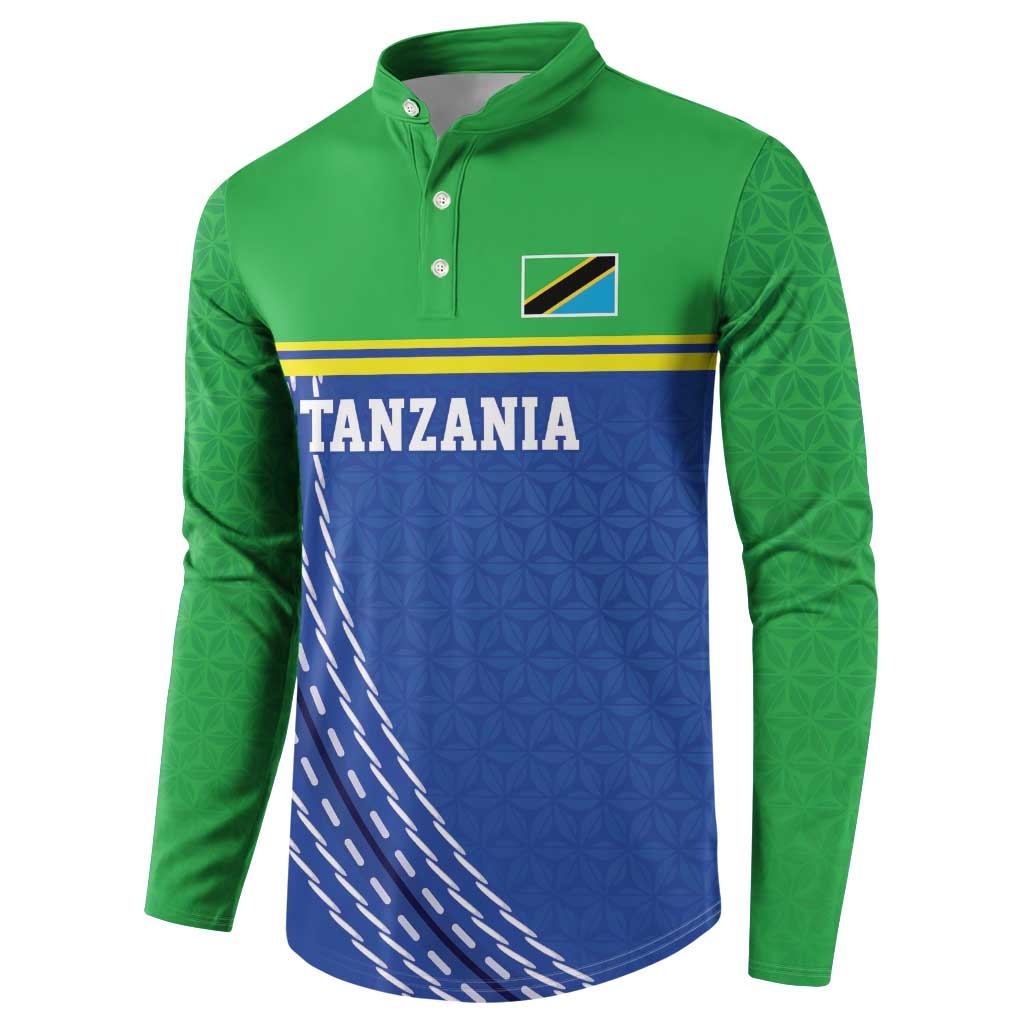 Tanzania Cricket Custom Button Sweatshirt The Cows Tanzania Pattern - Wonder Print Shop