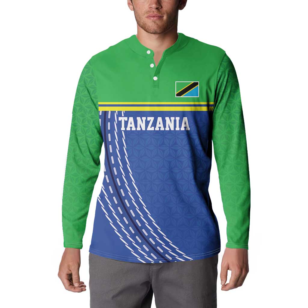 Tanzania Cricket Custom Button Sweatshirt The Cows Tanzania Pattern - Wonder Print Shop