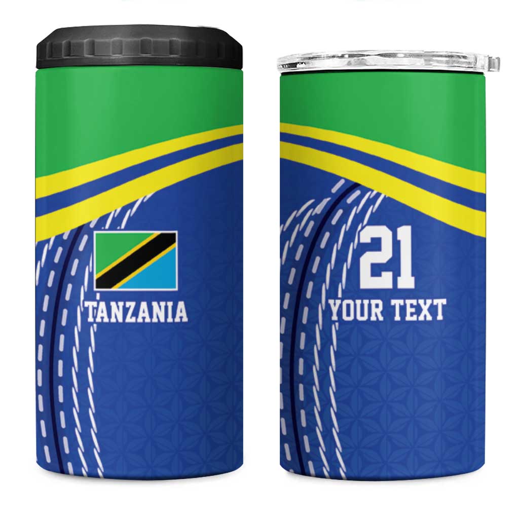 Tanzania Cricket Custom 4 in 1 Can Cooler Tumbler The Cows Tanzania Pattern - Wonder Print Shop