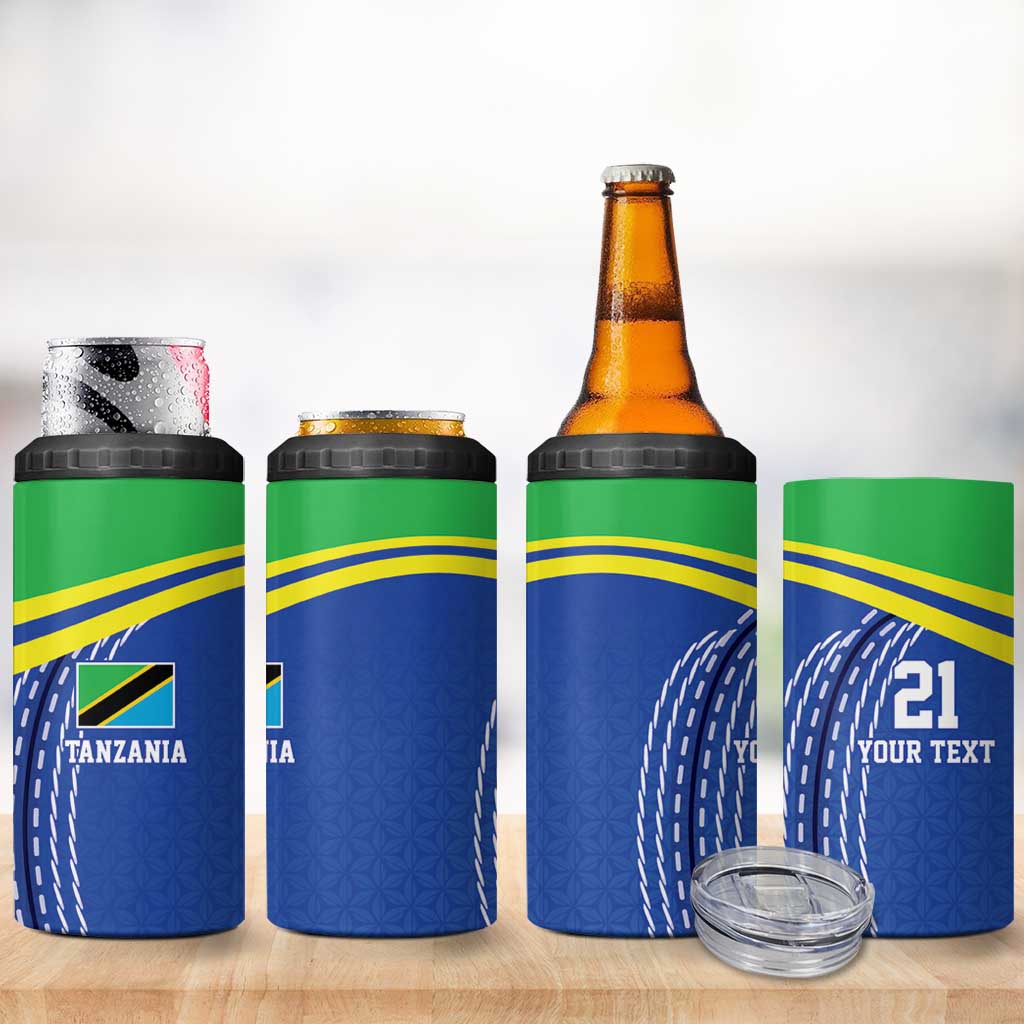 Tanzania Cricket Custom 4 in 1 Can Cooler Tumbler The Cows Tanzania Pattern - Wonder Print Shop