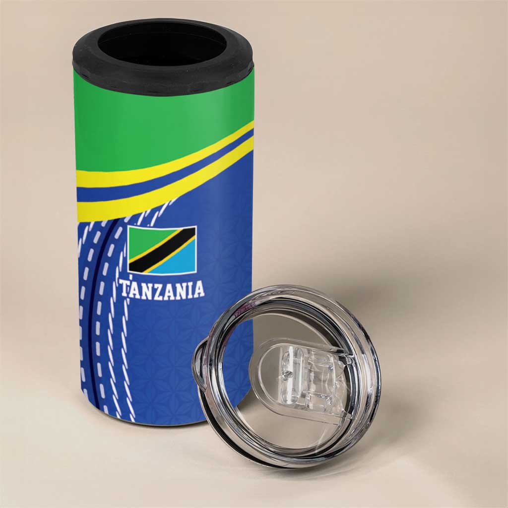 Tanzania Cricket Custom 4 in 1 Can Cooler Tumbler The Cows Tanzania Pattern - Wonder Print Shop