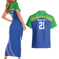 Tanzania Cricket Custom Couples Matching Short Sleeve Bodycon Dress and Hawaiian Shirt The Cows Tanzania Pattern - Wonder Print Shop