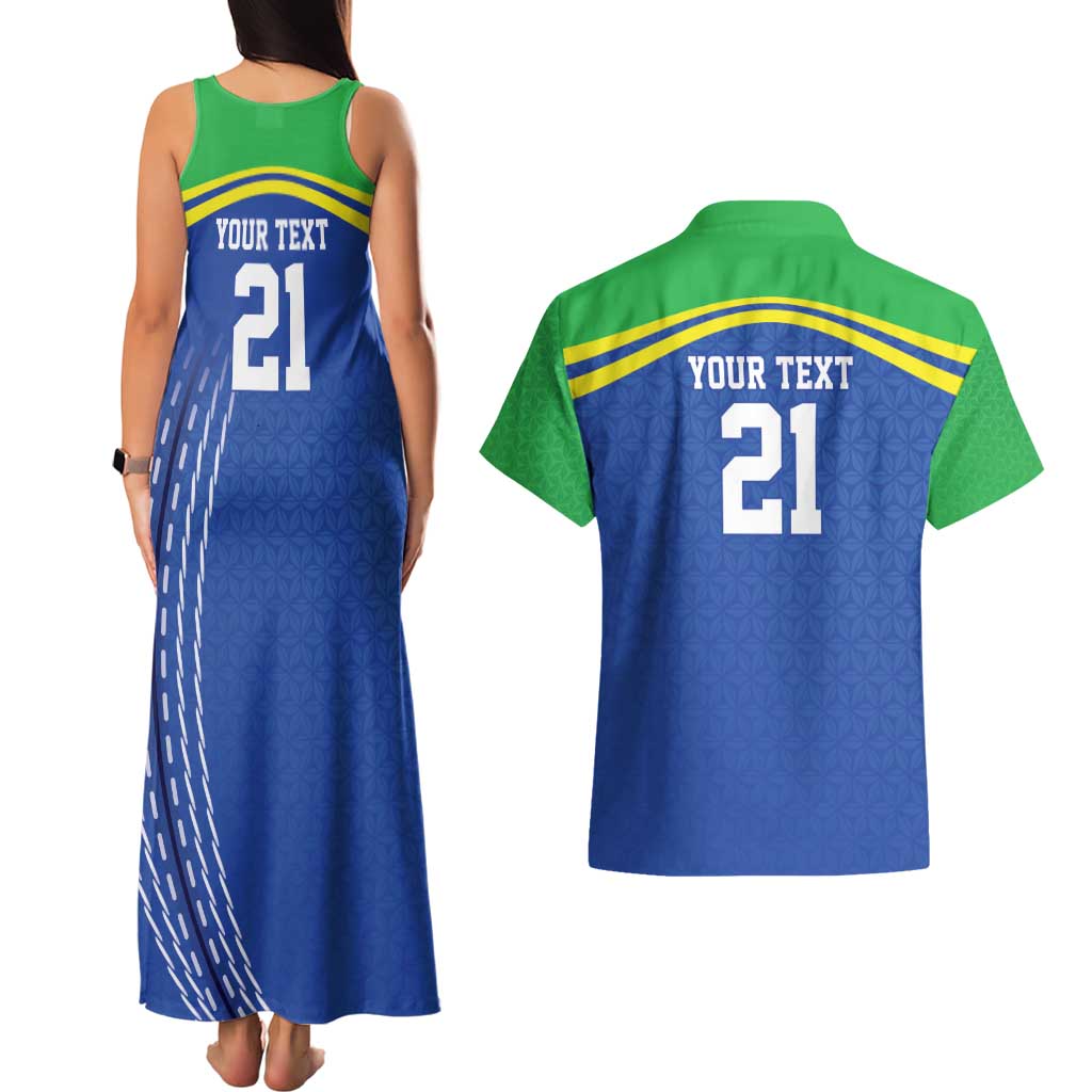 Tanzania Cricket Custom Couples Matching Tank Maxi Dress and Hawaiian Shirt The Cows Tanzania Pattern - Wonder Print Shop