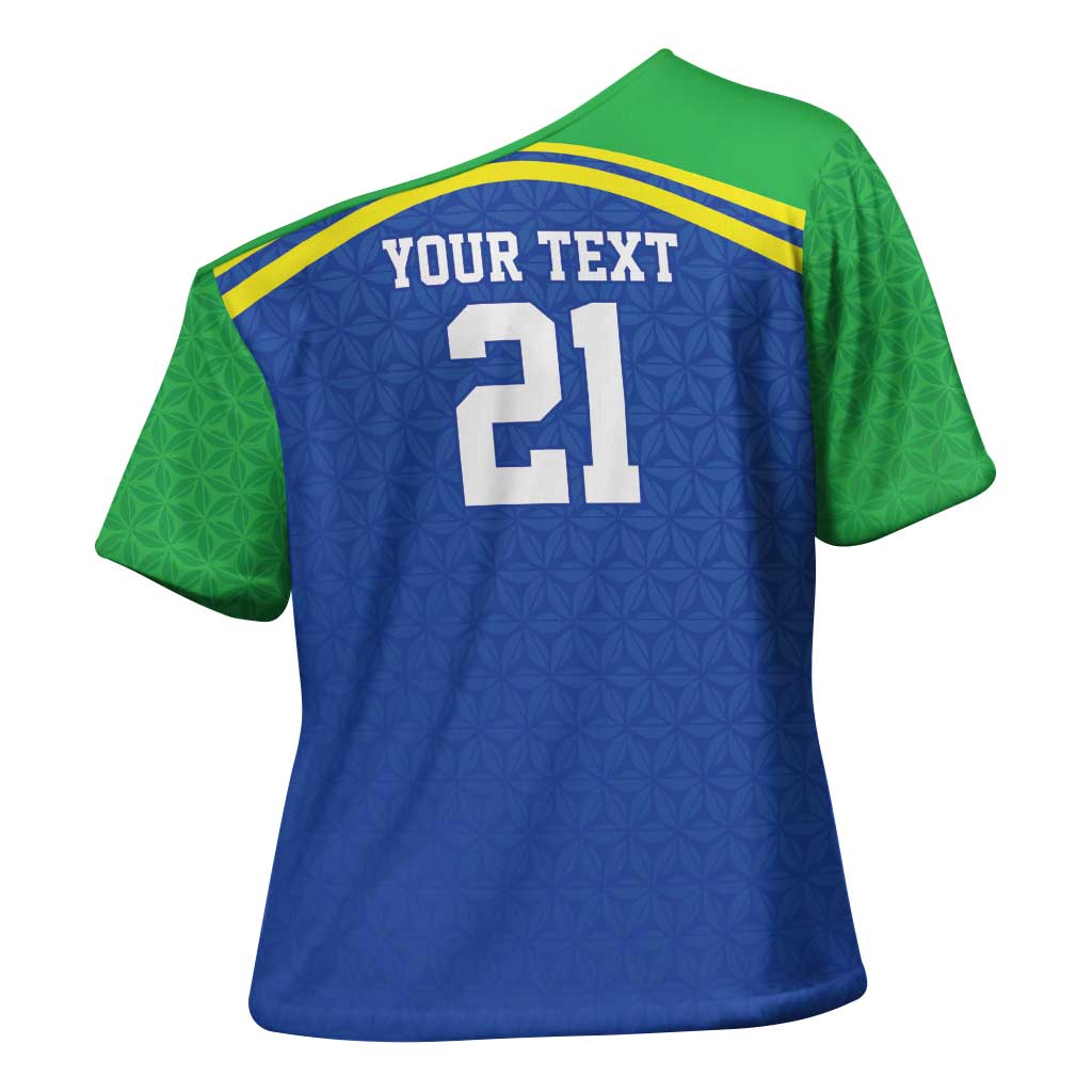 Tanzania Cricket Custom Cross Shoulder Shirt The Cows Tanzania Pattern - Wonder Print Shop