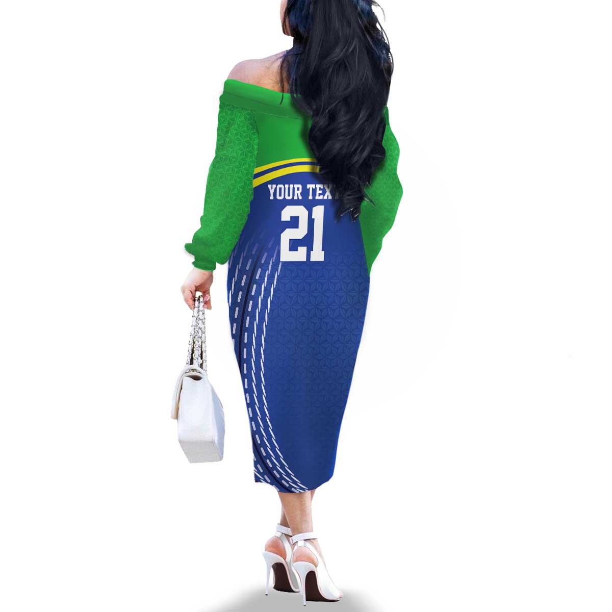 Tanzania Cricket Custom Family Matching Off The Shoulder Long Sleeve Dress and Hawaiian Shirt The Cows Tanzania Pattern - Wonder Print Shop