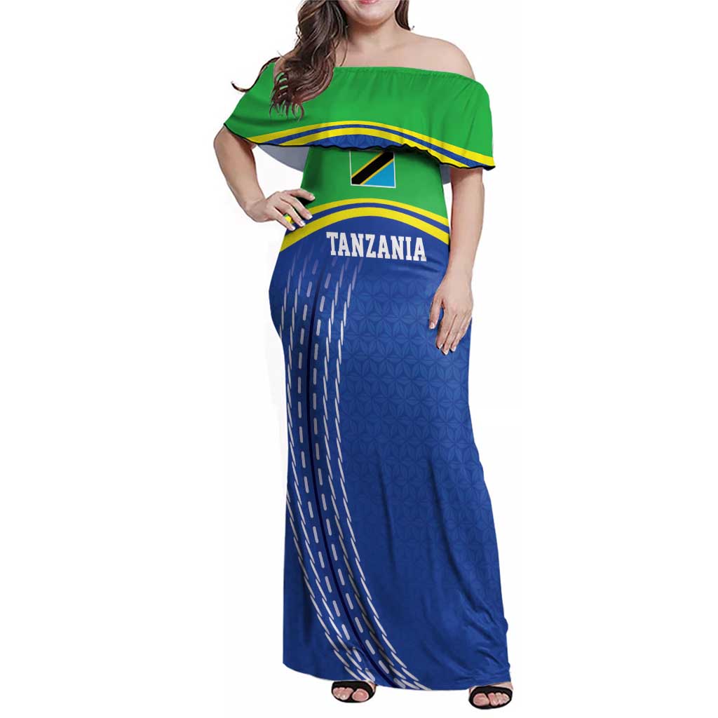 Tanzania Cricket Custom Family Matching Off Shoulder Maxi Dress and Hawaiian Shirt The Cows Tanzania Pattern - Wonder Print Shop