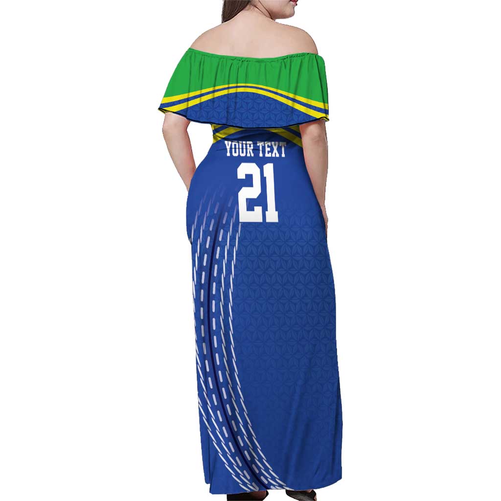 Tanzania Cricket Custom Family Matching Off Shoulder Maxi Dress and Hawaiian Shirt The Cows Tanzania Pattern - Wonder Print Shop