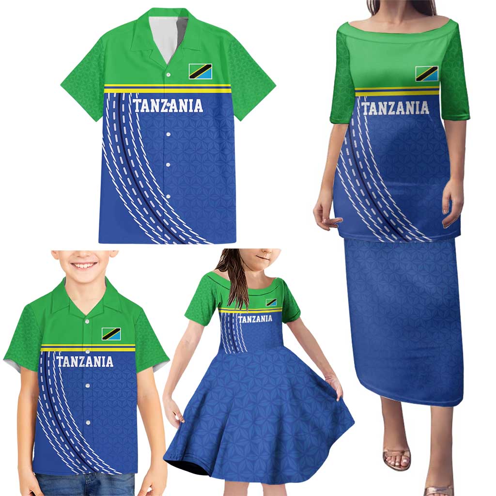 Tanzania Cricket Custom Family Matching Puletasi and Hawaiian Shirt The Cows Tanzania Pattern - Wonder Print Shop
