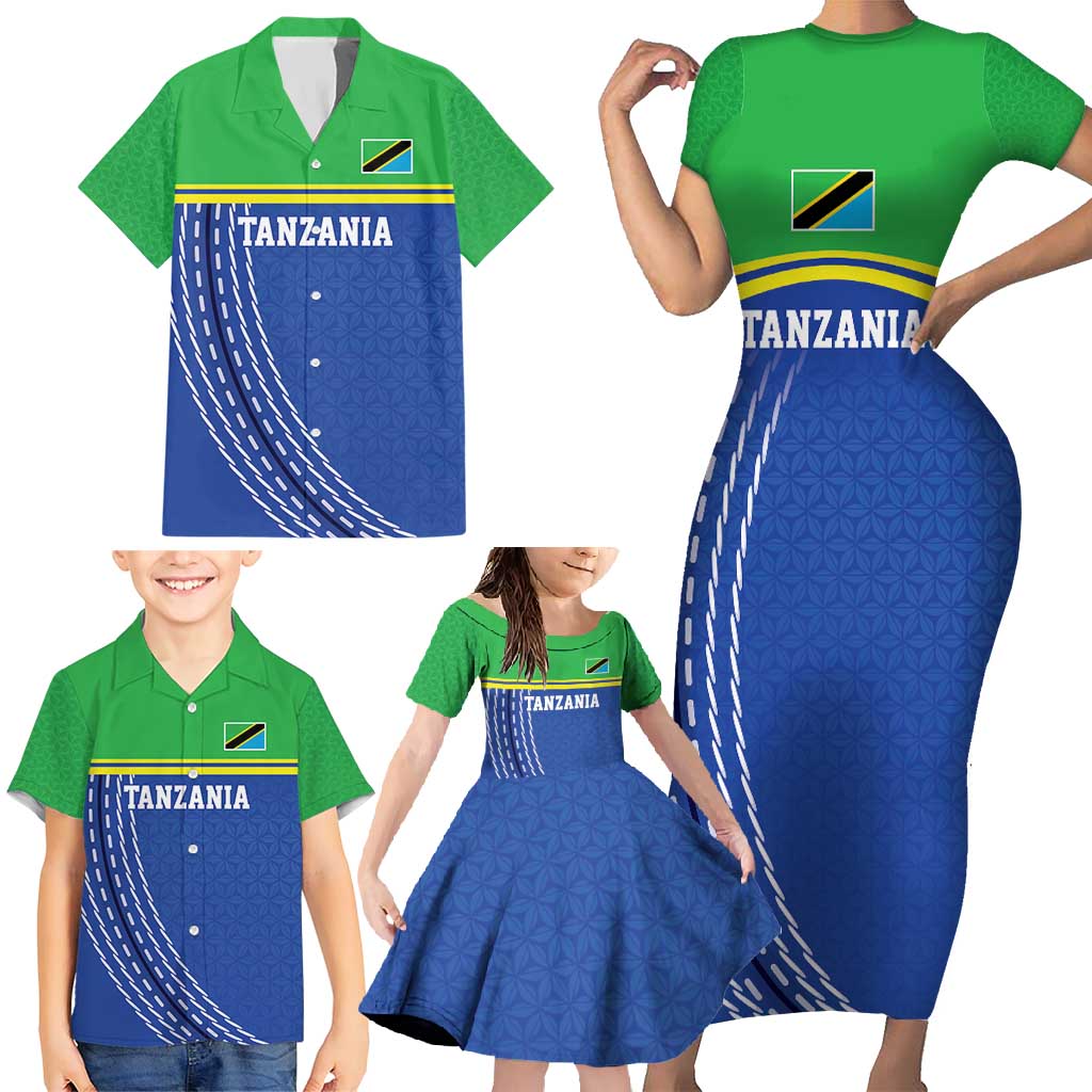 Tanzania Cricket Custom Family Matching Short Sleeve Bodycon Dress and Hawaiian Shirt The Cows Tanzania Pattern - Wonder Print Shop