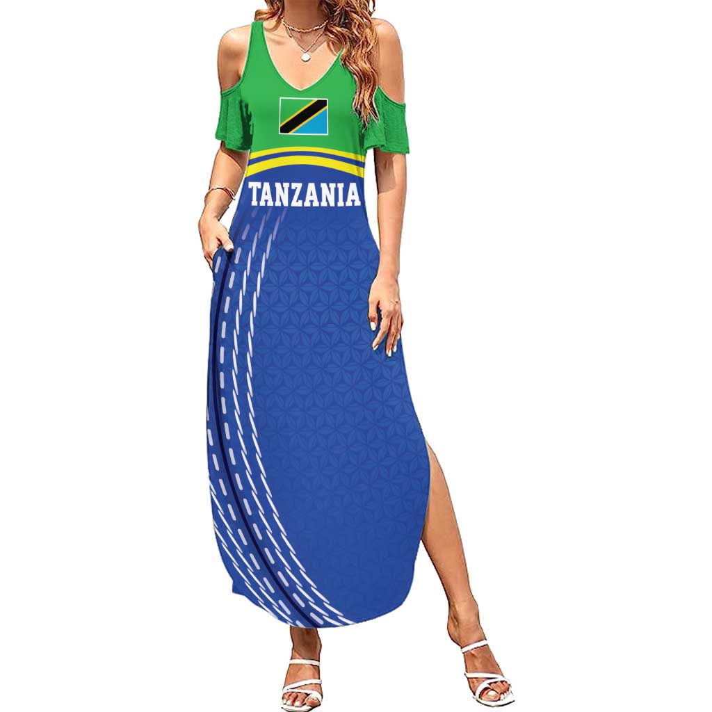 Tanzania Cricket Custom Family Matching Summer Maxi Dress and Hawaiian Shirt The Cows Tanzania Pattern - Wonder Print Shop