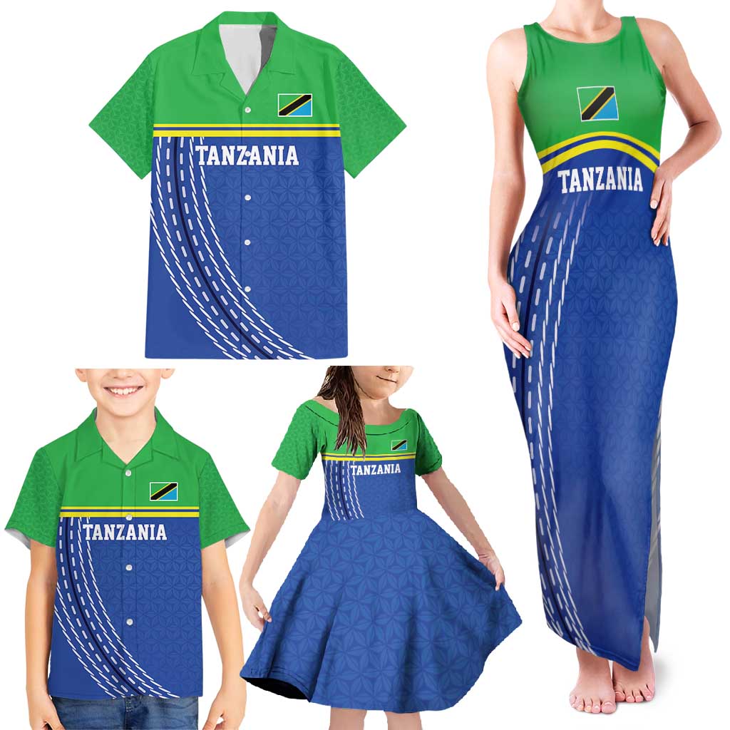 Tanzania Cricket Custom Family Matching Tank Maxi Dress and Hawaiian Shirt The Cows Tanzania Pattern - Wonder Print Shop