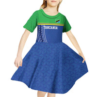 Tanzania Cricket Custom Kid Short Sleeve Dress The Cows Tanzania Pattern - Wonder Print Shop
