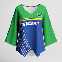 Tanzania Cricket Custom Kimono Sleeve Blouse The Cows Tanzania Pattern - Wonder Print Shop