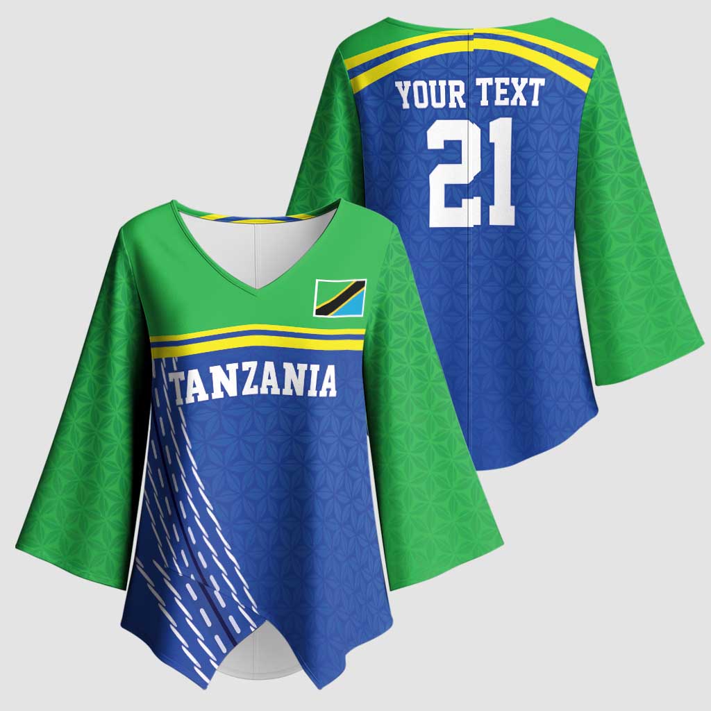 Tanzania Cricket Custom Kimono Sleeve Blouse The Cows Tanzania Pattern - Wonder Print Shop