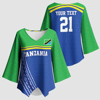 Tanzania Cricket Custom Kimono Sleeve Blouse The Cows Tanzania Pattern - Wonder Print Shop