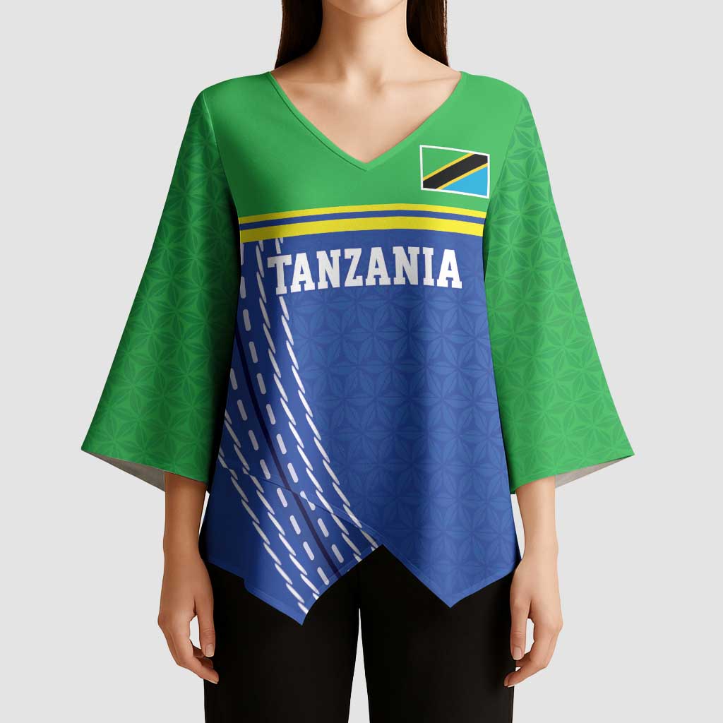 Tanzania Cricket Custom Kimono Sleeve Blouse The Cows Tanzania Pattern - Wonder Print Shop