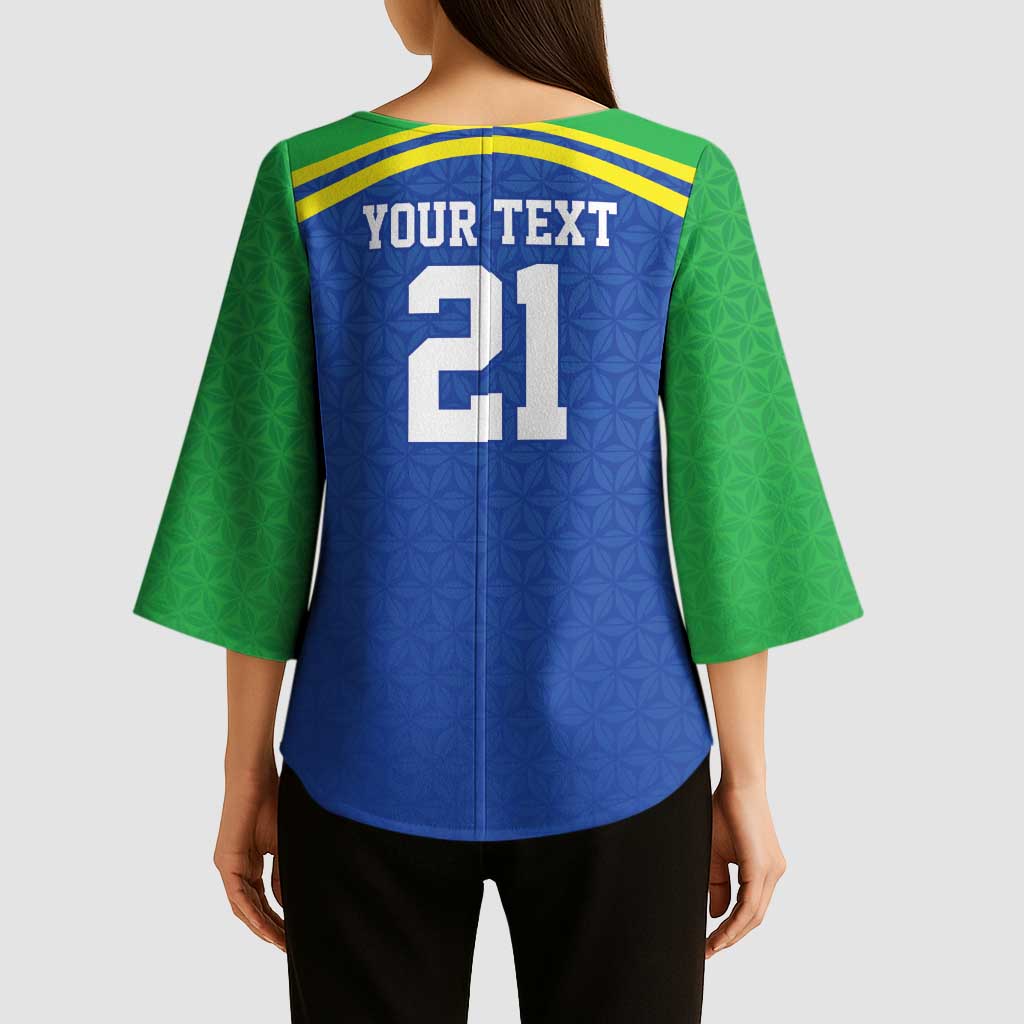 Tanzania Cricket Custom Kimono Sleeve Blouse The Cows Tanzania Pattern - Wonder Print Shop