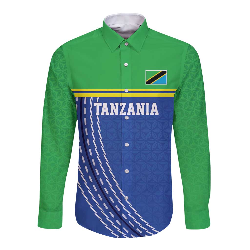 Tanzania Cricket Custom Long Sleeve Button Shirt The Cows Tanzania Pattern - Wonder Print Shop