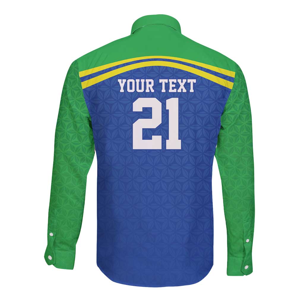 Tanzania Cricket Custom Long Sleeve Button Shirt The Cows Tanzania Pattern - Wonder Print Shop